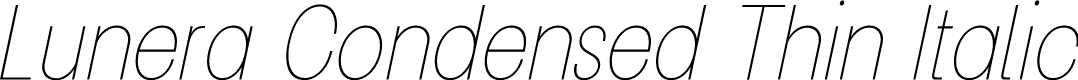 Lunera Condensed Thin Italic
