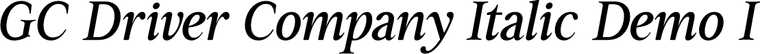 GC Driver Company Italic Demo I
