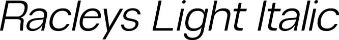 Racleys Light Italic
