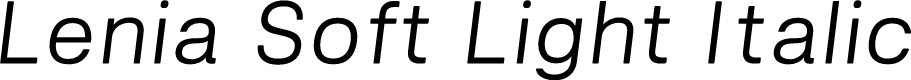 Lenia Soft Demo Light Italic