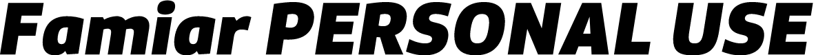 Famiar PERSONAL USE ONLY Black Italic