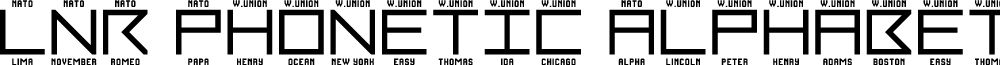 LNR Phonetic Alphabet Regular