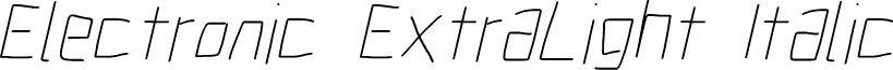 Electronic ExtraLight Italic
