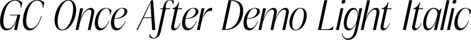 GC Once After Demo Light Italic
