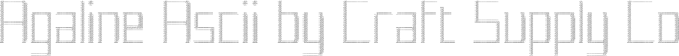 Agaline Ascii Regular Demo