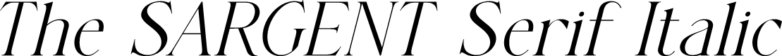 The SARGENT Serif Italic
