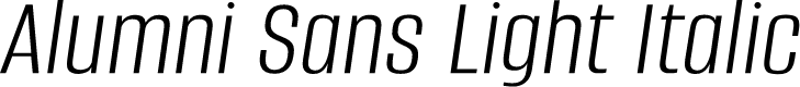 Alumni Sans Light Italic