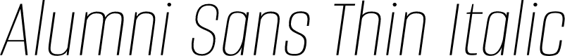 Alumni Sans Thin Italic