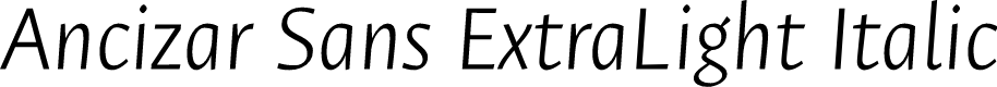 Ancizar Sans ExtraLight Italic