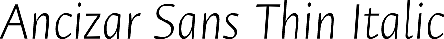 Ancizar Sans Thin Italic