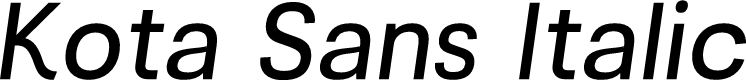Kota Sans Demo Italic