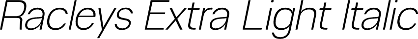 Racleys Extra Light Italic