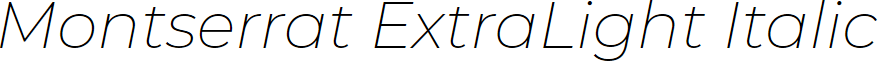 Montserrat ExtraLight Italic