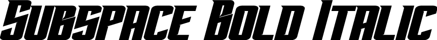 Subspace Bold Italic