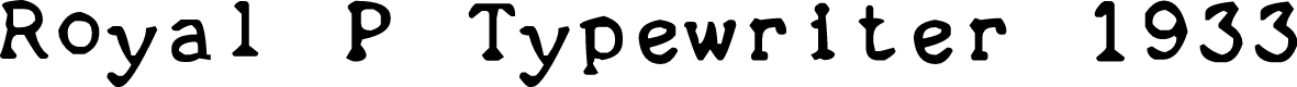 zai Royal P Typewriter 1933